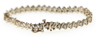 14K WHITE GOLD 4.18 CTW DIAMOND TENNIS BRACELET