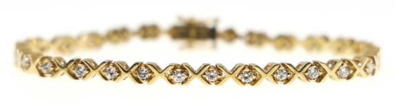 14K YELLOW GOLD 2.24 CTW DIAMOND TENNIS BRACELET