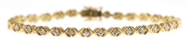 14K YELLOW GOLD 2.24 CTW DIAMOND TENNIS BRACELET