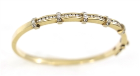 14K YELLOW GOLD 0.78 CTW DIAMOND HINGED CUFF BRACELET