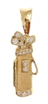 14K YELLOW GOLD 0.50 CTW DIAMOND GOLF BAG PENDANT 