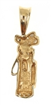 14K YELLOW GOLD 0.50 CTW DIAMOND GOLF BAG PENDANT 