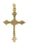 18K YELLOW GOLD 1.02 CTW DIAMOND CROSS PENDANT