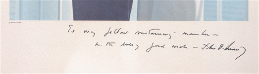 JFK PHOTO PRINT SIGNED IN PLATE 