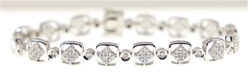 14K WHITE GOLD 1.30 CTW DIAMOND BRACELET 
