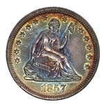 1857 US SILVER SEATED LIBERTY 25C QUARTER COIN