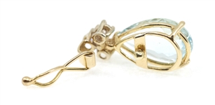 14K YELLOW GOLD AQUAMARINE & DIAMOND PENDANT 