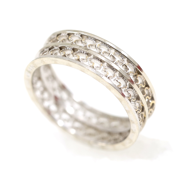 14K WHITE GOLD FILIGREE FASHION BAND