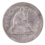 1856-P US SILVER SEATED LIBERTY 25C QUARTER COIN