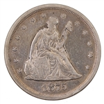 1875-S US SILVER SEATED LIBERTY 20C COIN