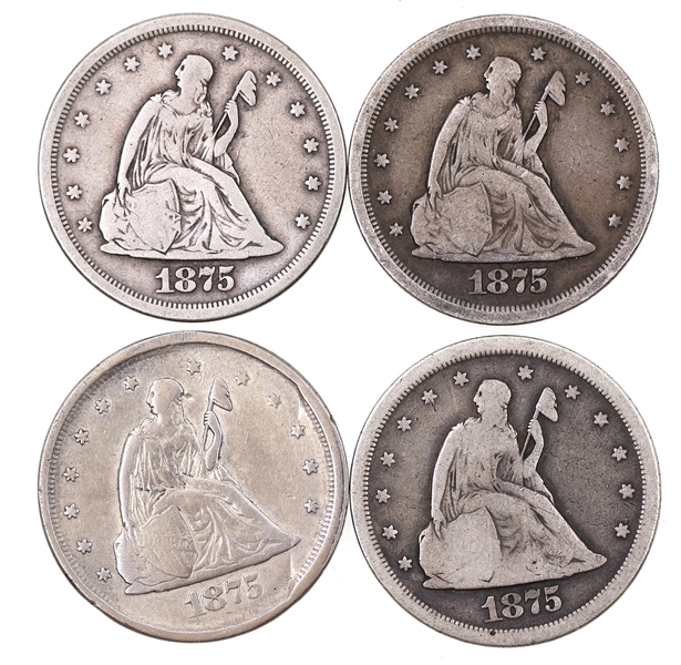 1875-S US SILVER SEATED LIBERTY 20C COINS