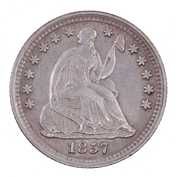1857-P US SILVER HALF DIME COIN