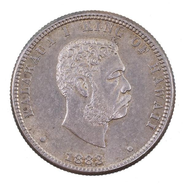 1883 KINGDOM OF HAWAII SILVER 25C QUARTER COIN