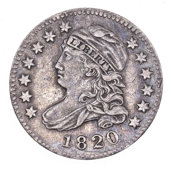 1820 US SILVER CAPPED BUST 10C DIME COIN