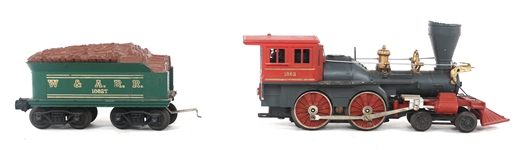 LIONEL O GAUGE MODEL TRAIN CARS & LOCOMOTIVE