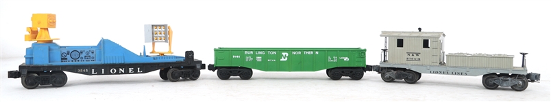 LIONEL O GAUGE MODEL TRAIN CARS 