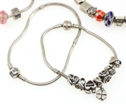 STERLING SILVER PANDORA CHARM BRACELETS 