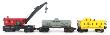 LIONEL O GAUGE MODEL TRAIN CARS & LOCOMOTIVE