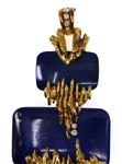 CHAUMET 18K YELLOW GOLD LAPIS & DIAMOND PENDANT