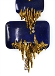 CHAUMET 18K YELLOW GOLD LAPIS & DIAMOND PENDANT