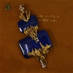 CHAUMET 18K YELLOW GOLD LAPIS & DIAMOND PENDANT