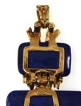 CHAUMET 18K YELLOW GOLD LAPIS & DIAMOND PENDANT