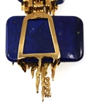 CHAUMET 18K YELLOW GOLD LAPIS & DIAMOND PENDANT
