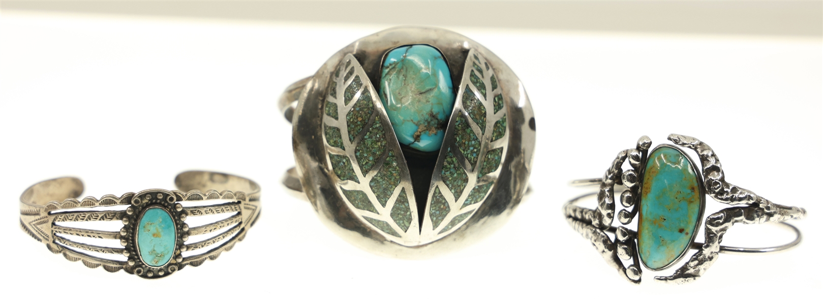 STERLING SILVER TURQUOISE CUFF BRACELETS