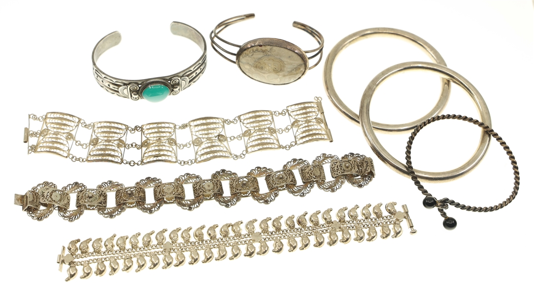 STERLING SILVER BRACELETS - CUFFS, BANGLES, & MORE