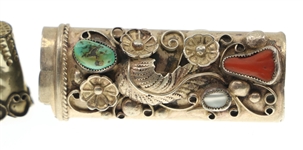 STERLING SILVER CIGARETTE LIGHTER COVER & THIMBLES