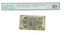 10C 3rd ISSUE FRACTIONAL CURRENCY NOTE Fr.1256 PMG XF40