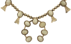 STERLING SILVER SQUASH BLOSSOM MOTHER OF PEARL NECKLACE