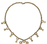 STERLING SILVER SQUASH BLOSSOM MOTHER OF PEARL NECKLACE