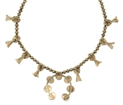 STERLING SILVER SQUASH BLOSSOM MOTHER OF PEARL NECKLACE