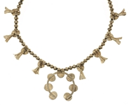 STERLING SILVER SQUASH BLOSSOM MOTHER OF PEARL NECKLACE