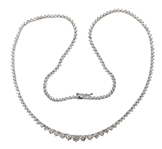 18K WHITE GOLD GRADUATED 7 CTW DIAMOND NECKLACE