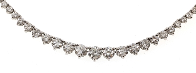 18K WHITE GOLD GRADUATED 7 CTW DIAMOND NECKLACE