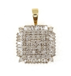 10K YELLOW GOLD 0.36 CTW DIAMOND CLUSTER PENDANT