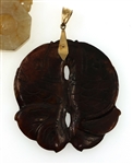 14K YELLOW GOLD CHINESE CARVED GEMSTONE PENDANTS
