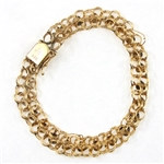 14K YELLOW GOLD HEART LINK BRACELET