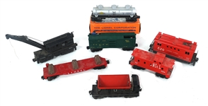 LIONEL O GAUGE MODEL TRAIN CARS & ENGINE 