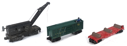 LIONEL O GAUGE MODEL TRAIN CARS & ENGINE 