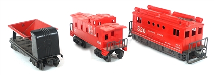 LIONEL O GAUGE MODEL TRAIN CARS & ENGINE 