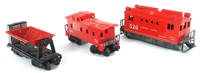 LIONEL O GAUGE MODEL TRAIN CARS & ENGINE 