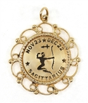 14K YELLOW GOLD ASTROLOGICAL SAGITTARIUS PENDANT 