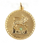 14K YELLOW GOLD ASTROLOGICAL LEO PENDANT