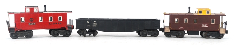 REPAINTED LIONEL O GAUGE MODEL TRAIN CARS & LOCOMOTIVE