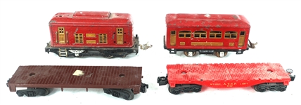 LIONEL O GAUGE MODEL TRAIN CARS FOR PARTS & REPAIRS