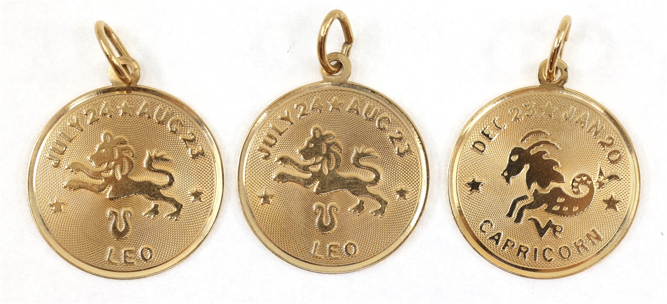 14K YELLOW GOLD ASTROLOGICAL SIGN PENDANTS