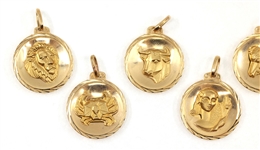 14K YELLOW GOLD ASTROLOGICAL SIGN PENDANTS